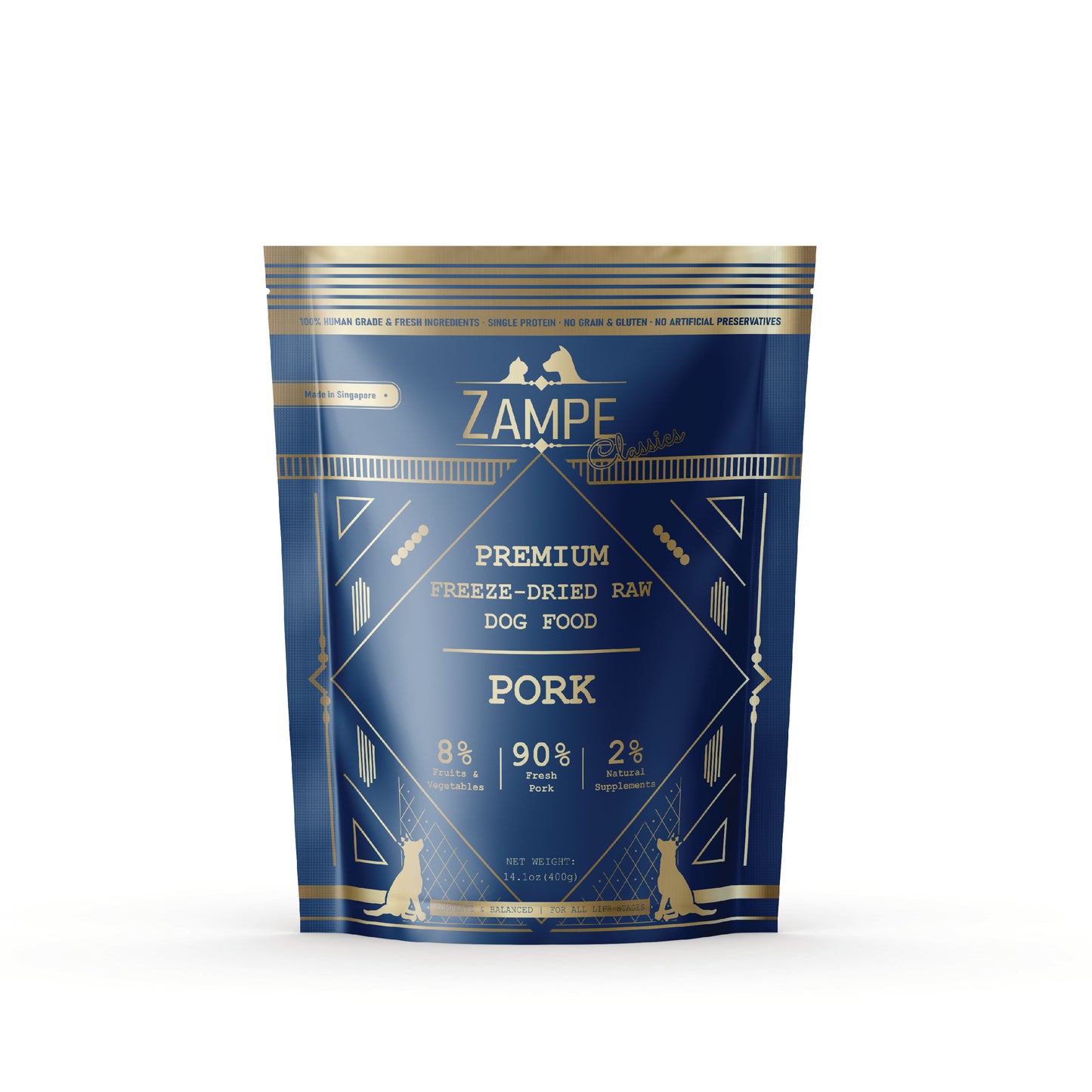 Zampe Freeze Dried Raw Pork Pops 400g Complete Meal for Dogs