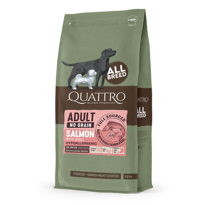 Quattro Salmon Adult All Breed No Grain Dry Dog Food 1.5kg/12kg