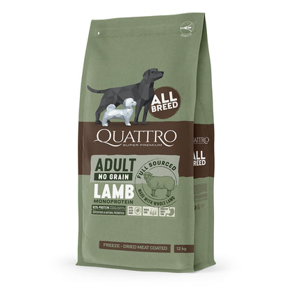 Quattro Lamb Adult All Breed No Grain Dry Dog Food 1.5kg/12kg