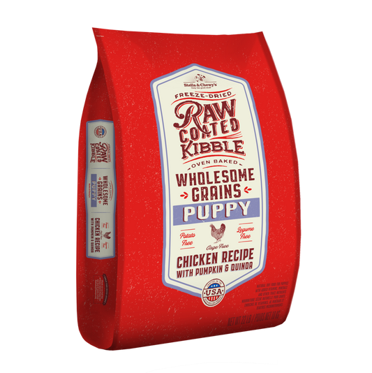 Stella & Chewy’s Raw Coated Kibble with Wholesome Grains Chicken, Pumpkin & Quinoa for Puppies 22LB