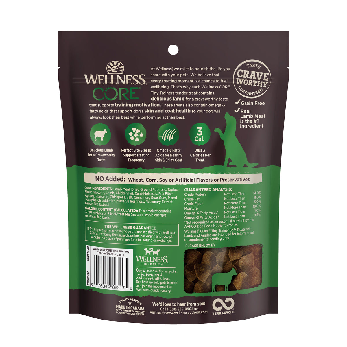 Wellness CORE Tiny Trainers Lamb & Apple Grain Free Dog Treats 6oz
