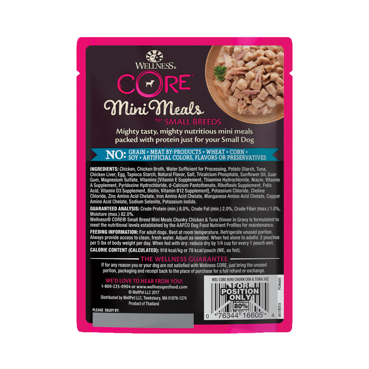 Wellness CORE Mini Meals Chunky Chicken & Tuna Grain Free Dog Food 3oz