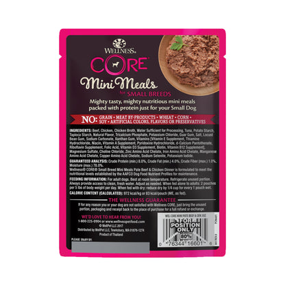 Wellness CORE Mini Meals Pate Beef & Chicken Grain Free Dog Food 3oz
