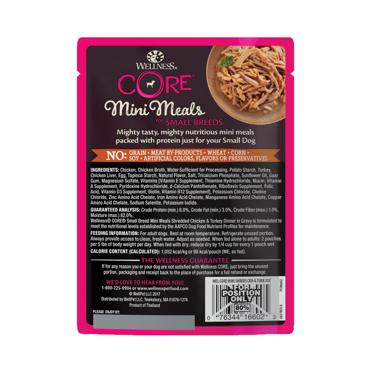 Wellness CORE Mini Meals Shredded Chicken & Turkey Grain Free Dog Food 3oz