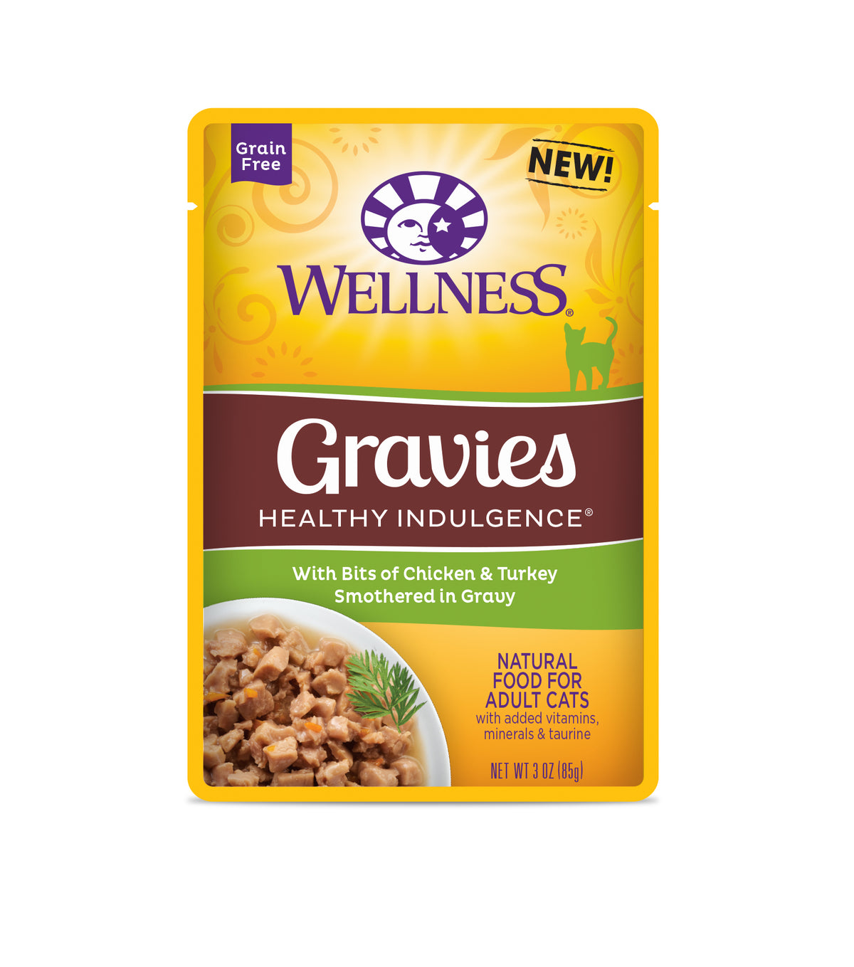 Wellness Healthy Indulgence Gravies Chicken & Turkey Grain Free Cat Food 3oz