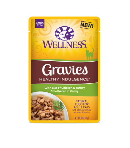 Wellness Healthy Indulgence Gravies Chicken & Turkey Grain Free Cat Food 3oz