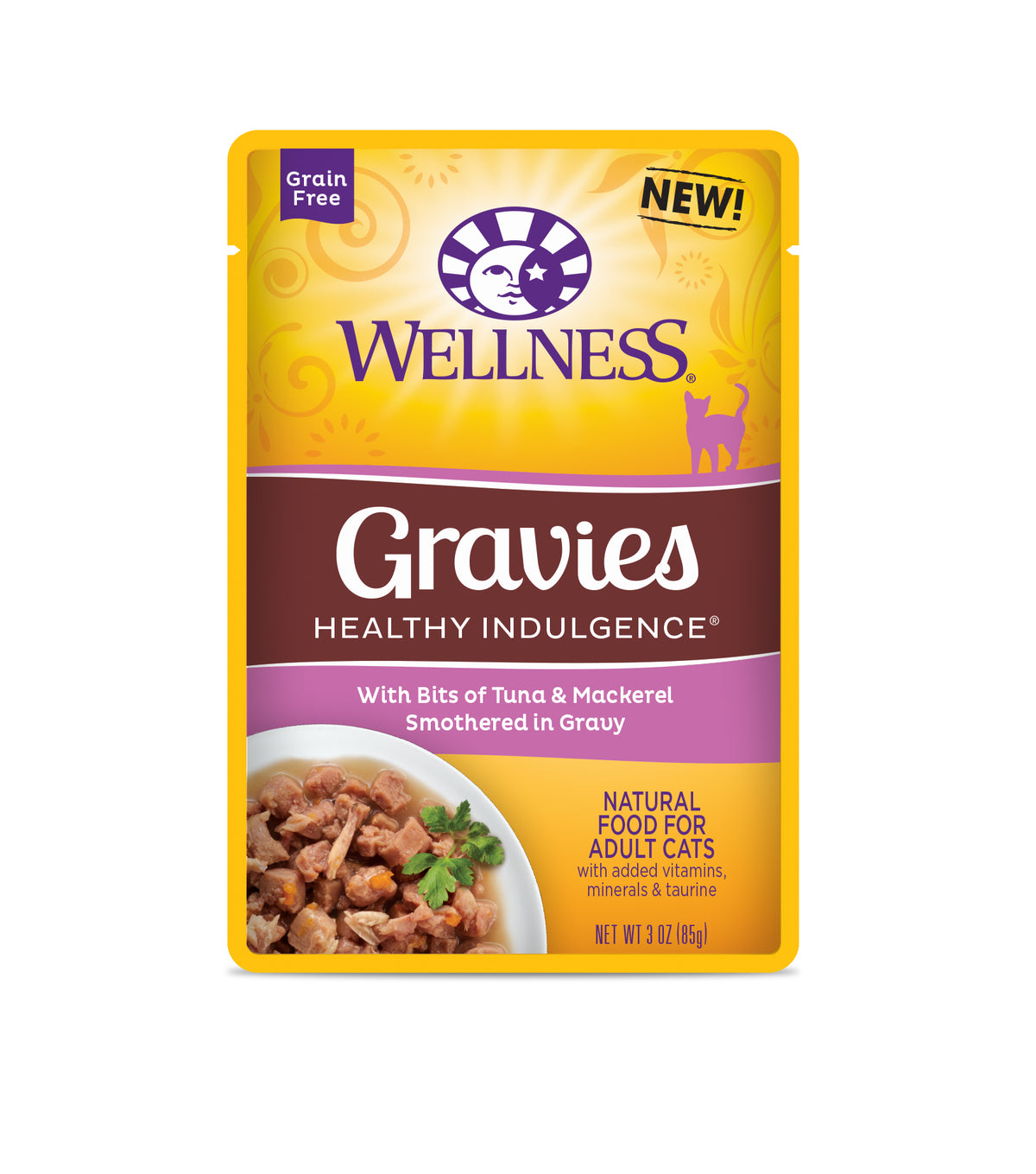 Wellness Healthy Indulgence Gravies Tuna & Mackerel Grain Free Cat Food 3oz