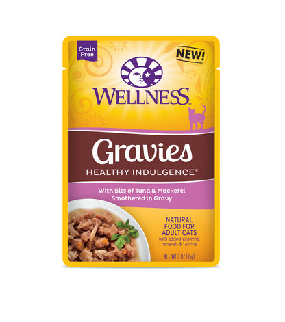 Wellness Healthy Indulgence Gravies Tuna & Mackerel Grain Free Cat Food 3oz