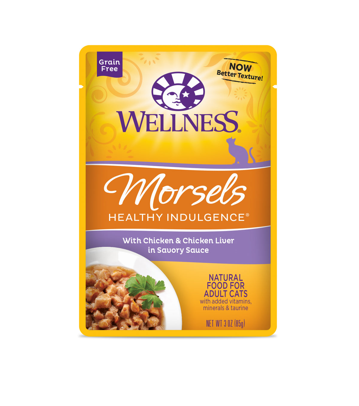 Wellness Healthy Indulgence Morsels Chicken & Chicken Liver Grain Free Cat Food 3oz