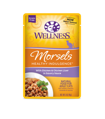 Wellness Healthy Indulgence Morsels Chicken & Chicken Liver Grain Free Cat Food 3oz
