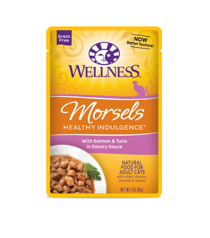 Wellness Healthy Indulgence Morsels Salmon & Tuna Grain Free Cat Food 3oz