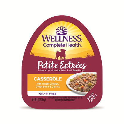 Wellness Petite Entrees Casserole Tender Chicken with Green Beans & Carrots Grain Free Dog Food 85g