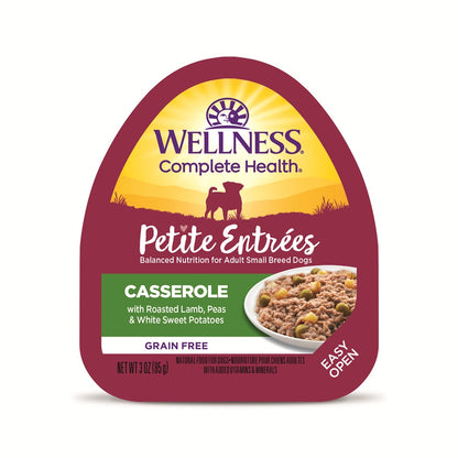 Wellness Petite Entrees Casserole Roasted Lamb with Peas & White Sweet Potatoes Grain Free Dog Food 85g