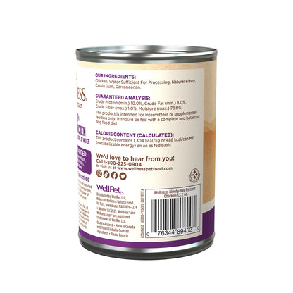 Wellness 95% Chicken Grain Free Wet Dog Food 13.2oz | Pate Mixer & Snack
