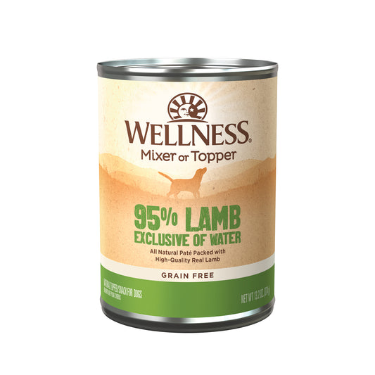 Wellness 95% Lamb Grain Free Wet Dog Food 13.2oz | Pate Mixer & Snack