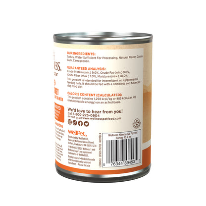 Wellness 95% Turkey Grain Free Wet Dog Food 13.2oz | Pate Mixer & Snack