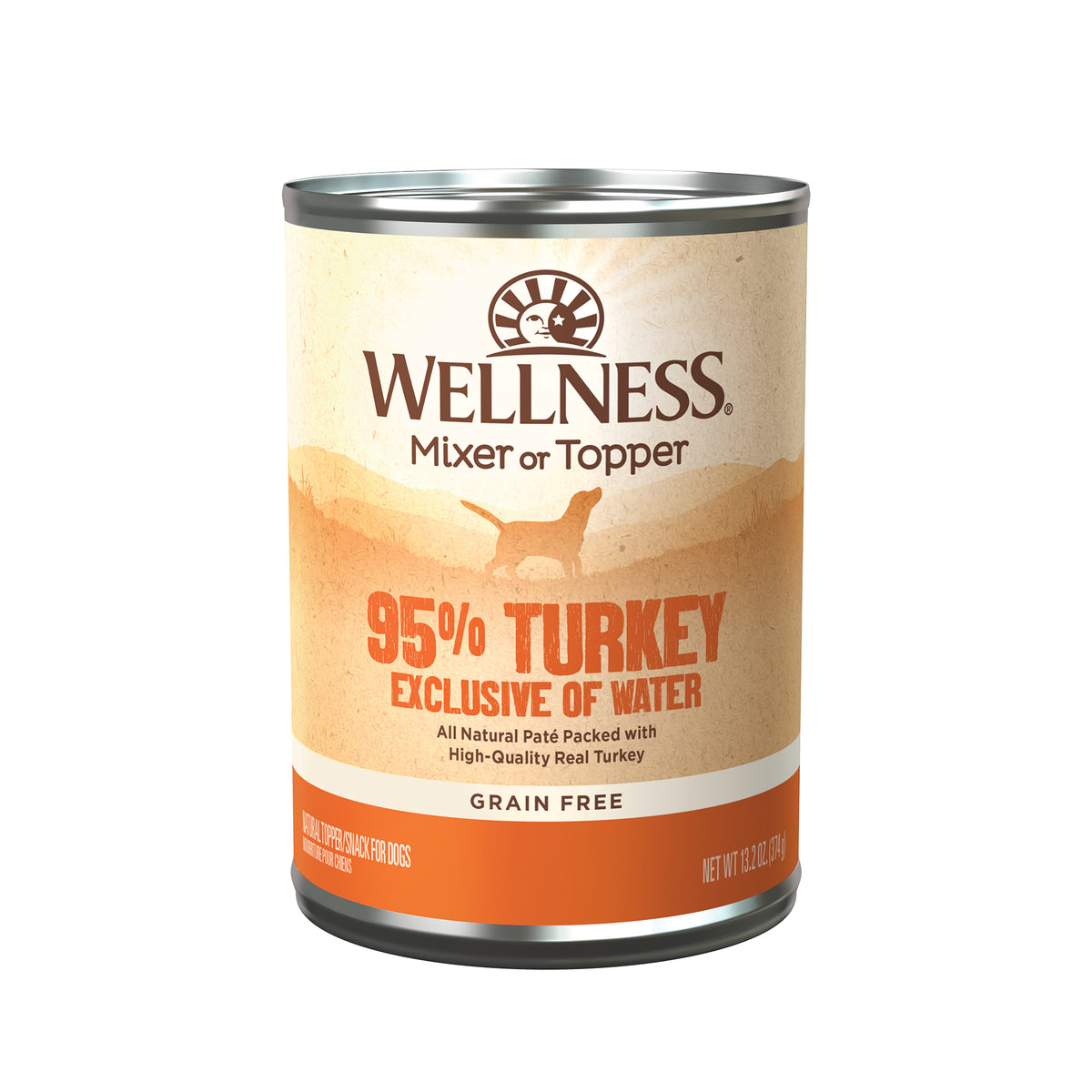 Wellness 95% Turkey Grain Free Wet Dog Food 13.2oz | Pate Mixer & Snack