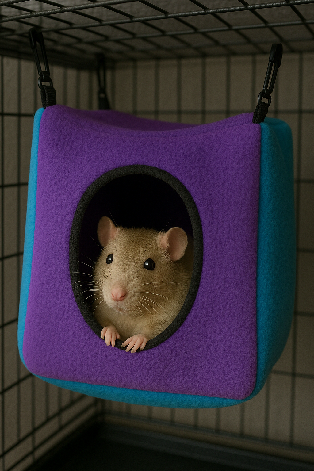 MidWest Purple & Teal Cozy Cube – Hideaway Bed for Small Pets