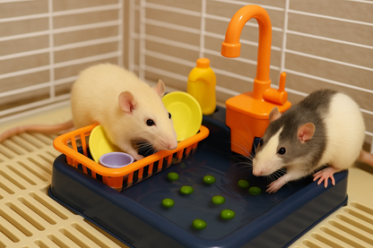 Munchies Interactive Pet Enrichment Play Sink – Water Foraging Toy for Small Pets