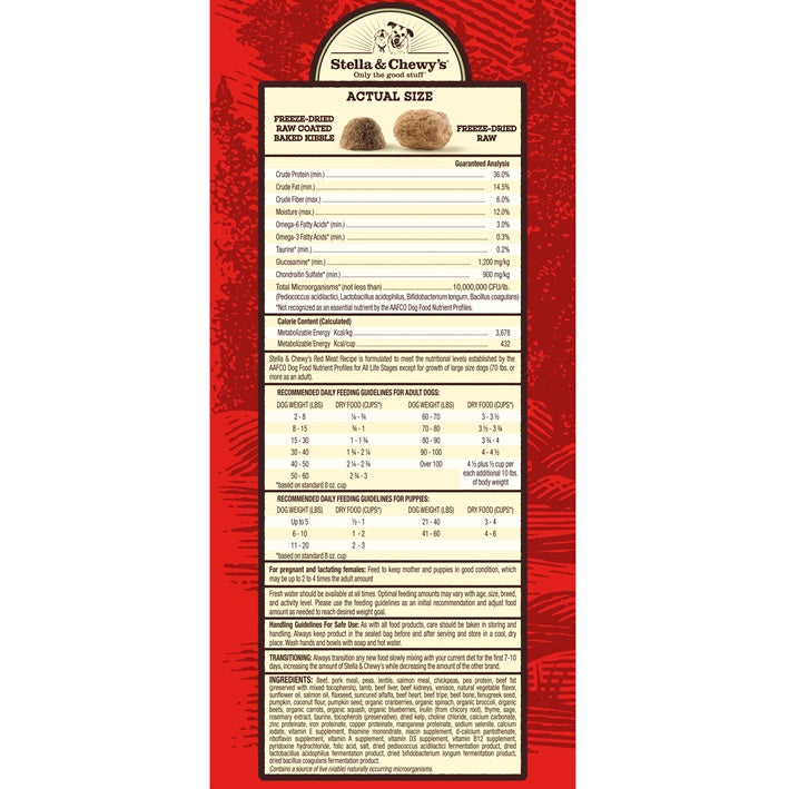 Stella & Chewy’s Red Meat Raw Blend Kibble for Dogs 3.5LB