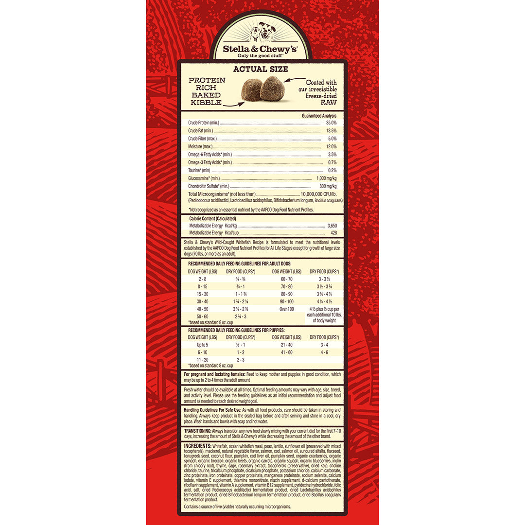 Stella & Chewy’s Wild Caught Whitefish Raw Coated Kibble for Dogs 3.5LB