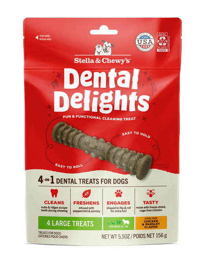Stella and Chewy’s Dental Delights Large Dog Dental Treats 4pcs