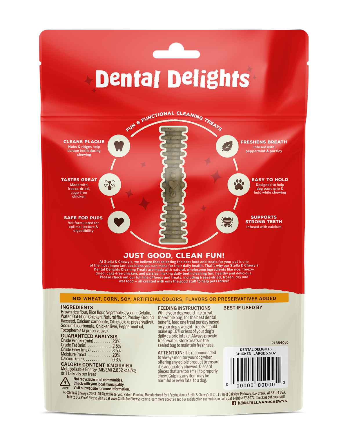 Stella and Chewy’s Dental Delights Large Dog Dental Treats 4pcs
