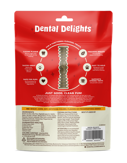Stella and Chewy’s Dental Delights Large Dog Dental Treats 4pcs