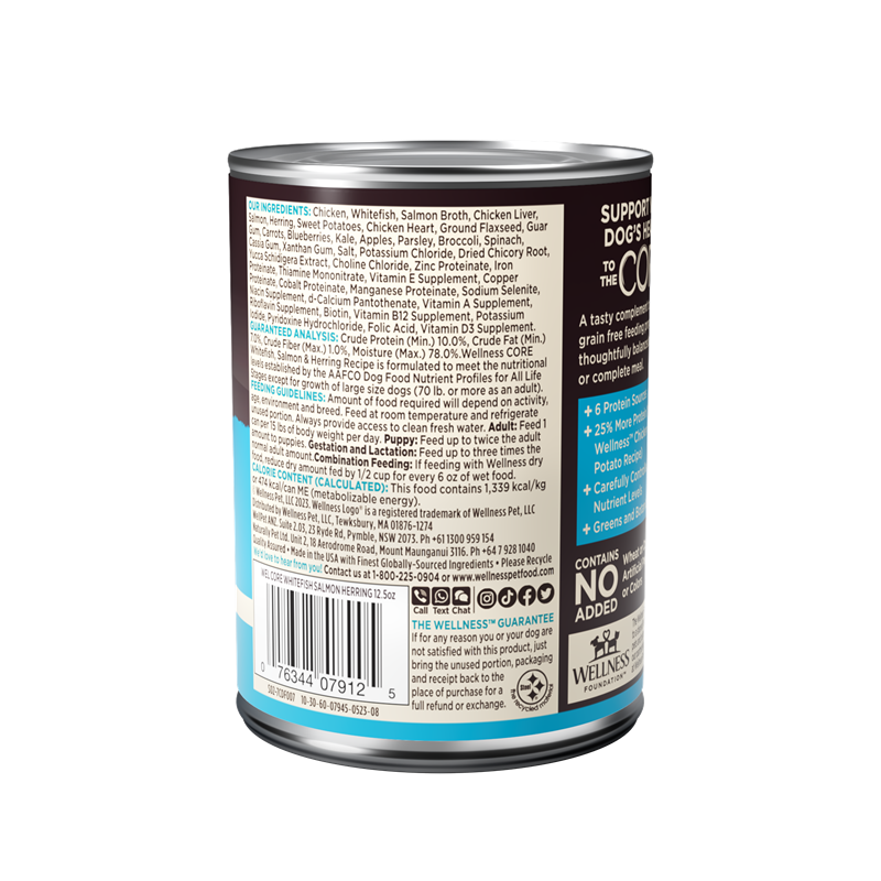 Wellness CORE Whitefish, Salmon & Herring Grain Free Wet Dog Food 12.5oz