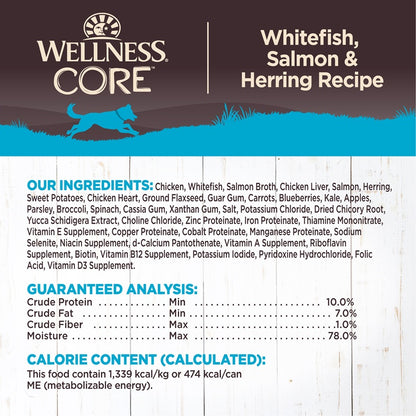 Wellness CORE Whitefish, Salmon & Herring Grain Free Wet Dog Food 12.5oz
