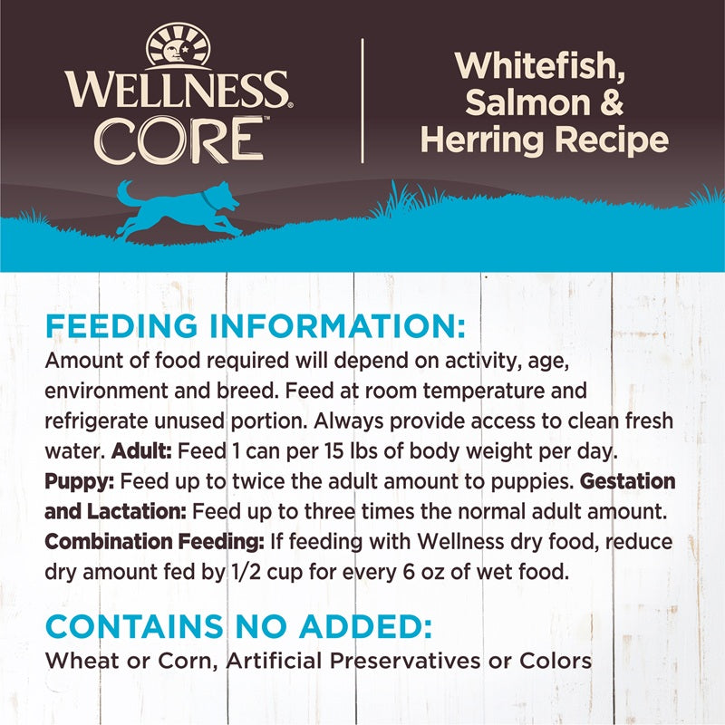 Wellness CORE Whitefish, Salmon & Herring Grain Free Wet Dog Food 12.5oz