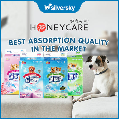 Honeycare U‑Play Ultra‑Absorbent Dog Pee Pads (Charcoal) – Odour‑Controlled, Scented x 2pack