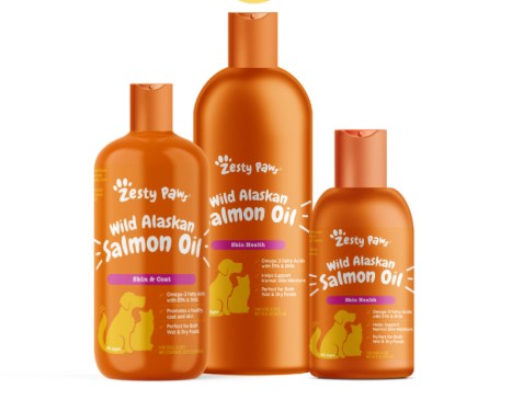 Zesty Paws Wild Alaskan Salmon Oil Omega Supplement for Cats & Dogs