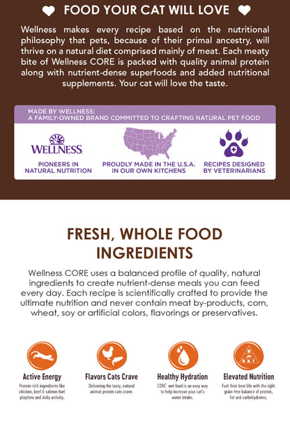 Wellness CORE Signature Selects Pate Boneless Chicken & Turkey Kitten Grain Free Canned Cat Food 5.3oz