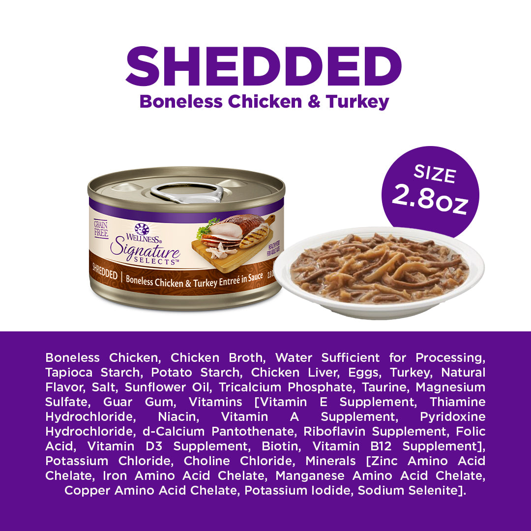 Wellness CORE Signature Selects Shredded Chicken & Turkey Grain Free Canned Cat Food