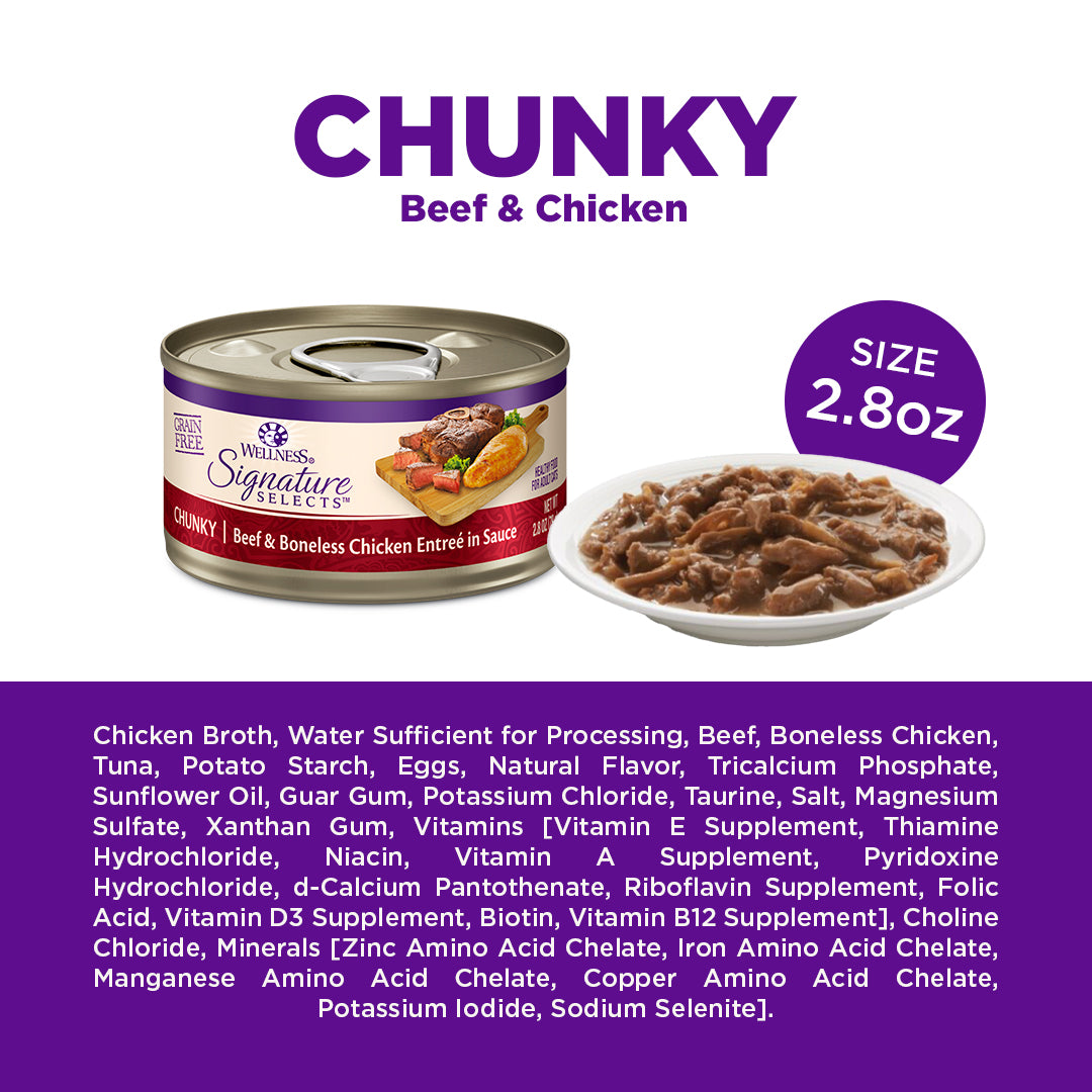 Wellness CORE Signature Selects Chunky Beef & Chicken Grain Free Canned Cat Food