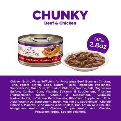 Wellness CORE Signature Selects Chunky Beef & Chicken Grain Free Canned Cat Food