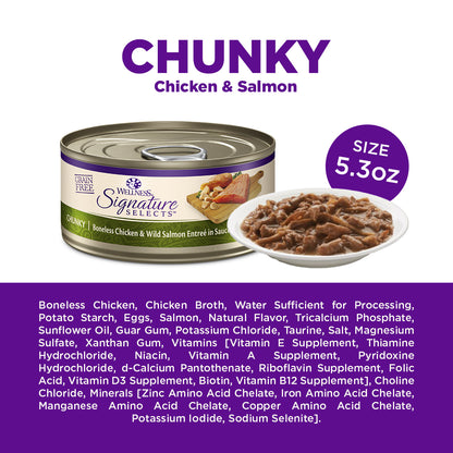 Wellness CORE Signature Selects Chunky Chicken & Salmon Grain Free Canned Cat Food