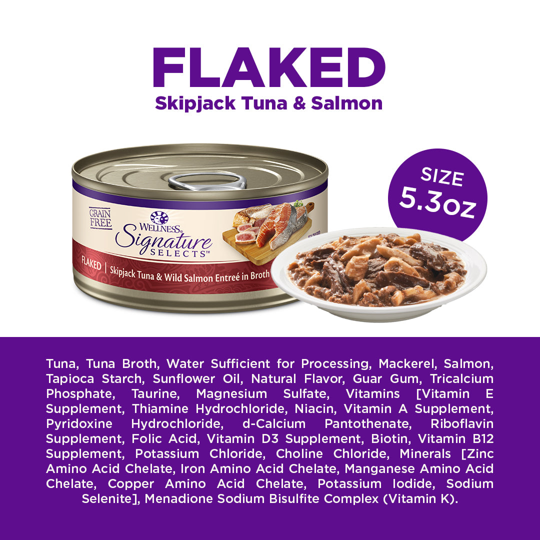 Wellness CORE Signature Selects Flaked Skipjack Tuna & Salmon Grain Free Canned Cat Food