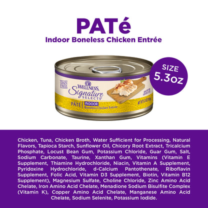 Wellness CORE Signature Selects Pate Boneless Chicken Indoor Grain Free Canned Cat Food 5.3oz