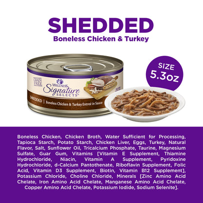 Wellness CORE Signature Selects Shredded Chicken & Turkey Grain Free Canned Cat Food