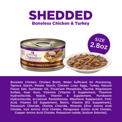 Wellness CORE Signature Selects Shredded Chicken & Turkey Grain Free Canned Cat Food