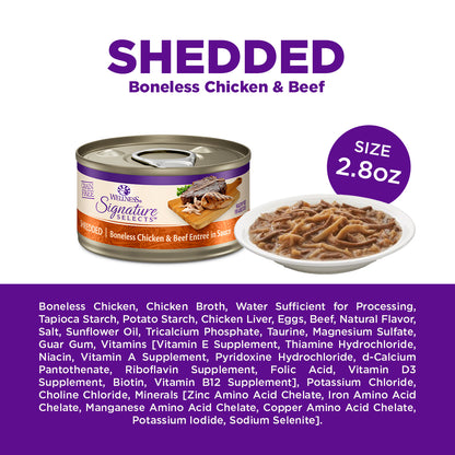 Wellness CORE Signature Selects Shredded Chicken & Beef Grain Free Canned Cat Food