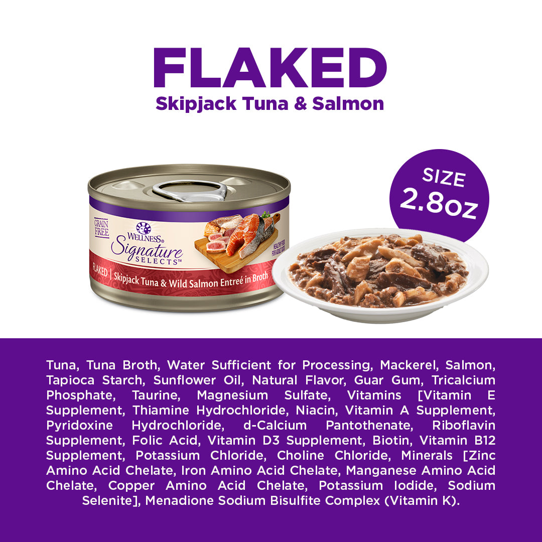 Wellness CORE Signature Selects Flaked Skipjack Tuna & Salmon Grain Free Canned Cat Food