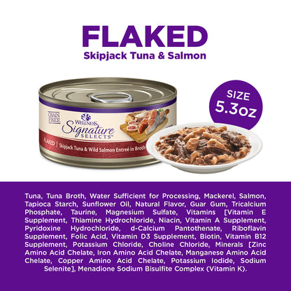 Wellness CORE Signature Selects Flaked Skipjack Tuna & Salmon Grain Free Canned Cat Food