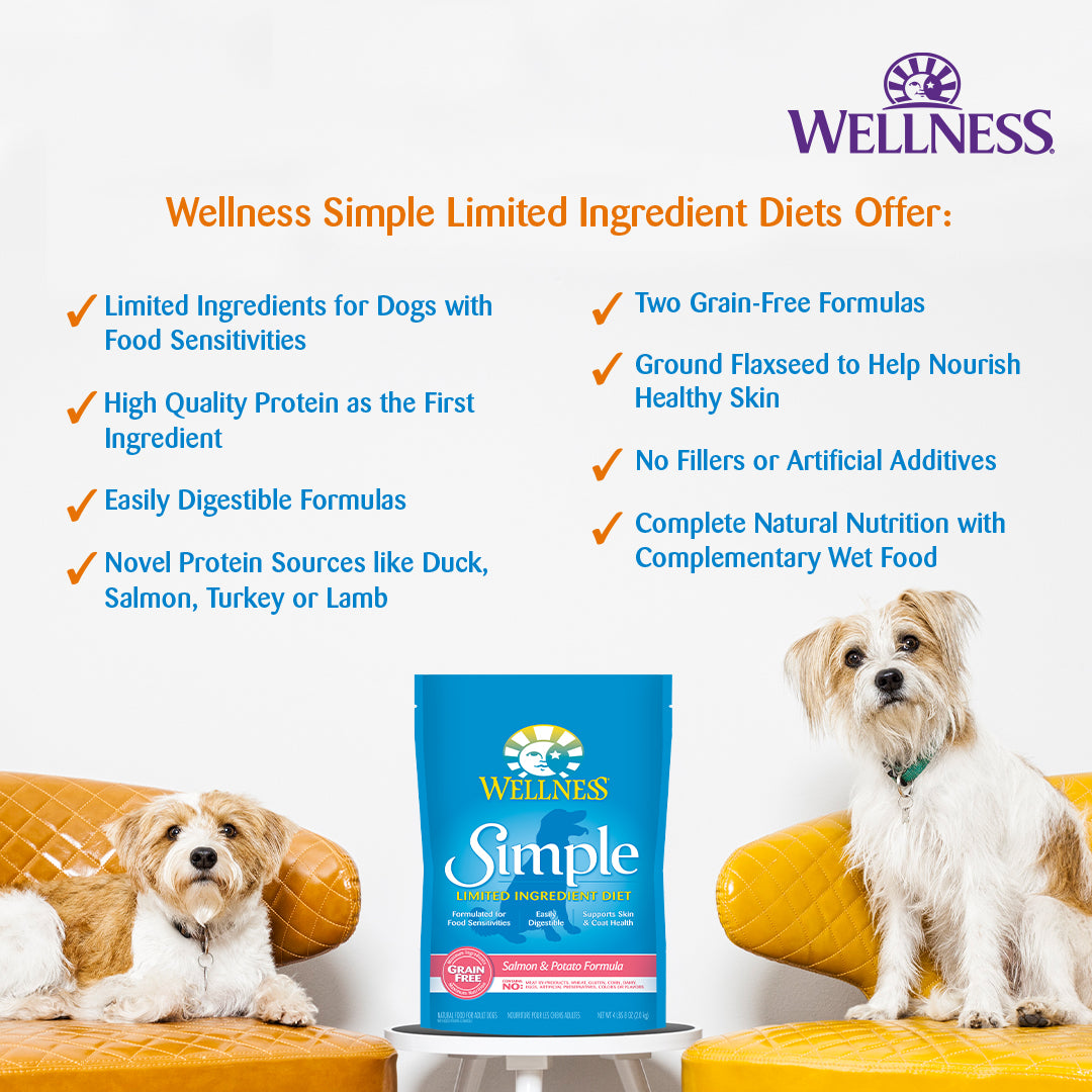 Wellness Simple Grain Free Small Breed Salmon & Potato Limited Ingredient Adult Dry Dog Food 4lb