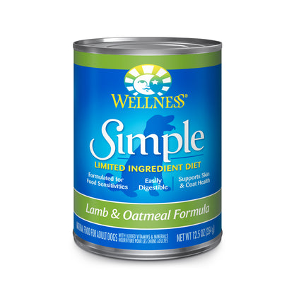 Wellness Simple Lamb & Oatmeal Limited Ingredient Canned Dog Food 12.5oz