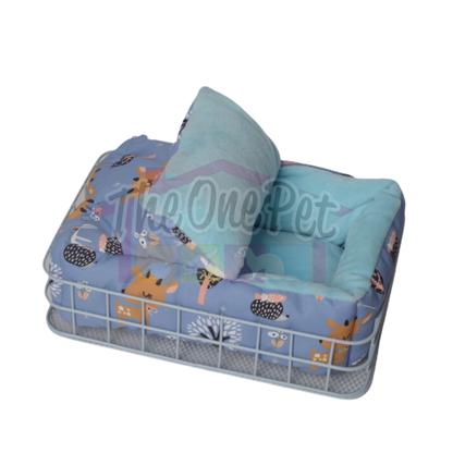 Munchies Hanging Metal Frame Bed with Cushion – Cosy Nest for Small Pets