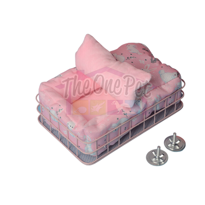 Munchies Hanging Metal Frame Bed with Cushion – Cosy Nest for Small Pets