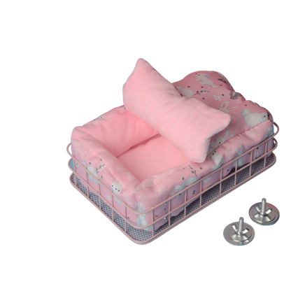 Munchies Hanging Metal Frame Bed with Cushion – Cosy Nest for Small Pets